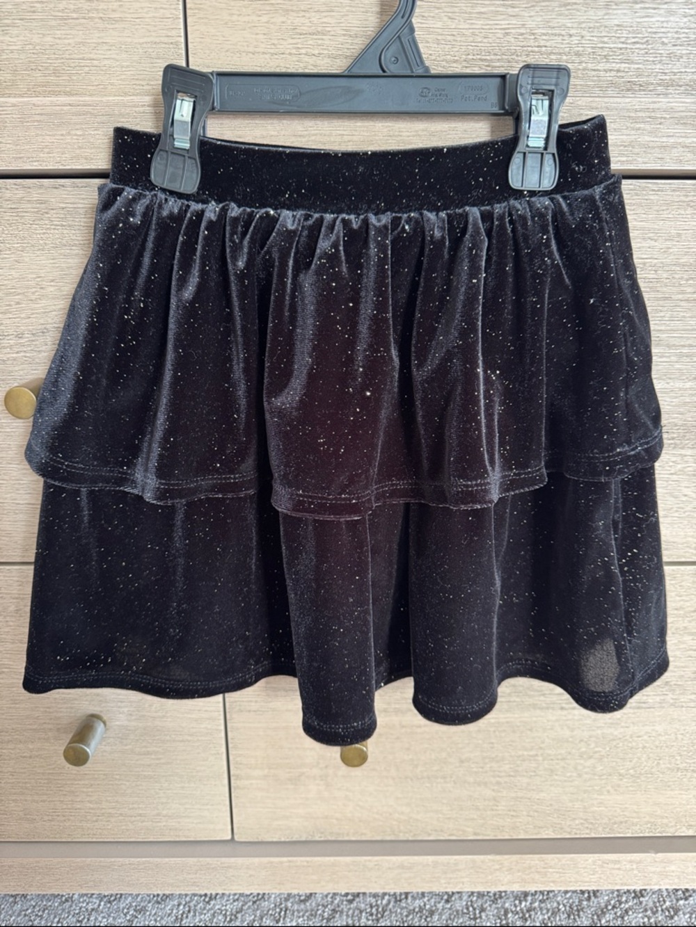 Crewcuts Black Velvet Tiered Sparkle Skirt